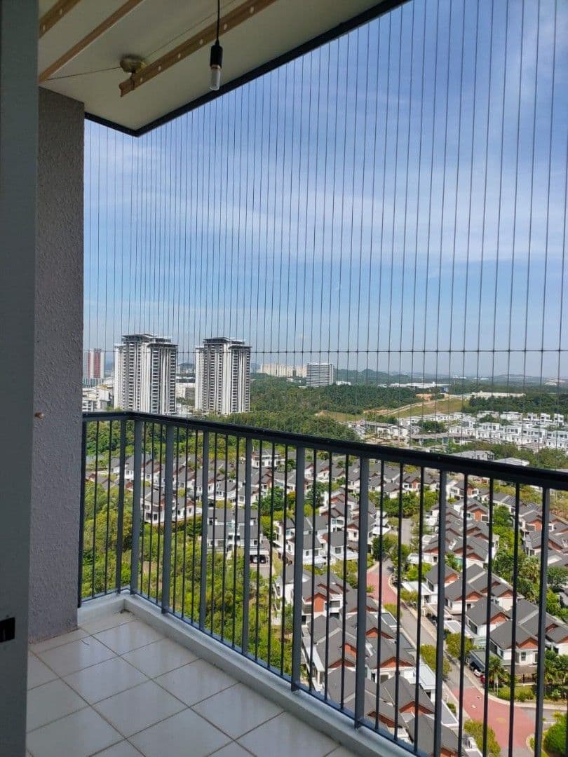 Invisible grill installation on balcony